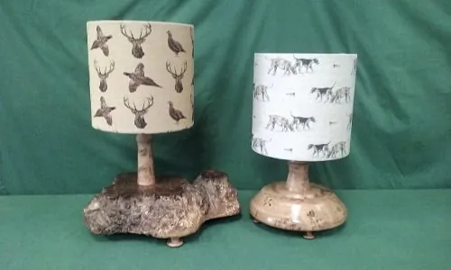 Handmade antler table lamp with country-style shade — David Thorne, photograph 1