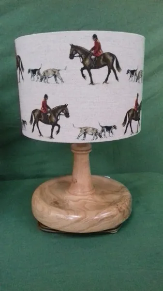 Handmade antler table lamp with country-style shade — David Thorne, photograph 3
