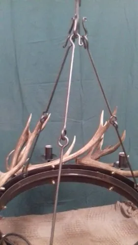 Handcrafted stag-antler chandelier and country lighting — David Thorne, photograph 6