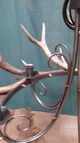 Handcrafted stag-antler chandelier and country lighting — David Thorne, photograph 7