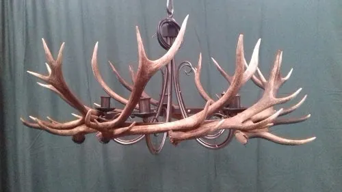 Handcrafted stag-antler chandelier and country lighting — David Thorne, photograph 8