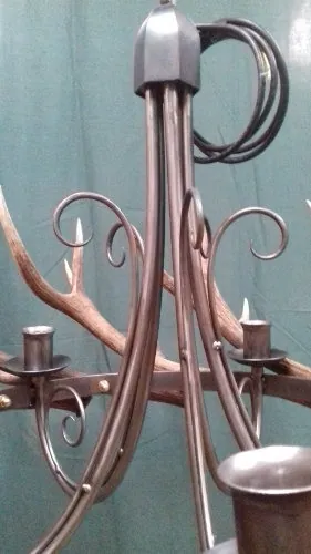 Handcrafted stag-antler chandelier and country lighting — David Thorne, photograph 9