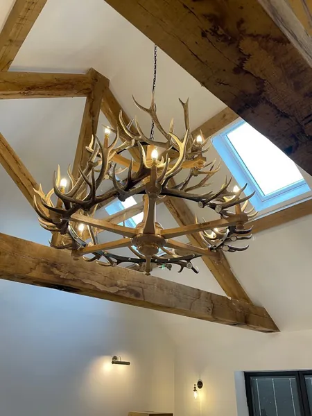 Handcrafted stag-antler chandelier and country lighting — David Thorne, photograph 22