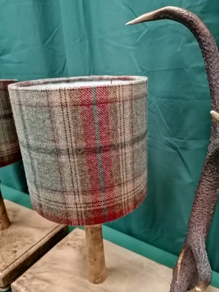 Handmade antler table lamp with country-style shade — David Thorne, photograph 24