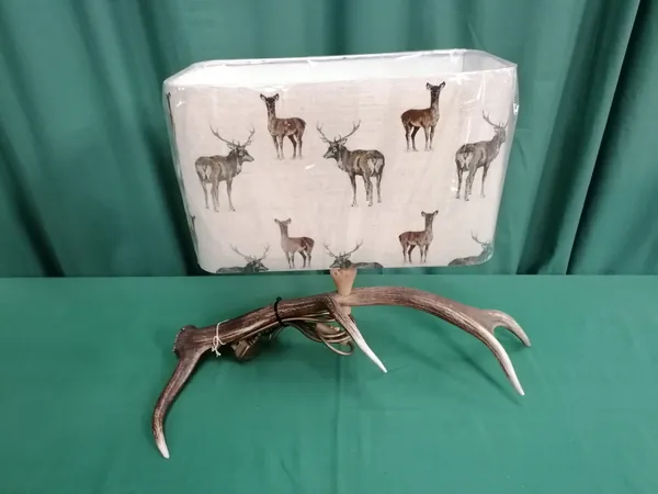 Handmade antler table lamp with country-style shade — David Thorne, photograph 25