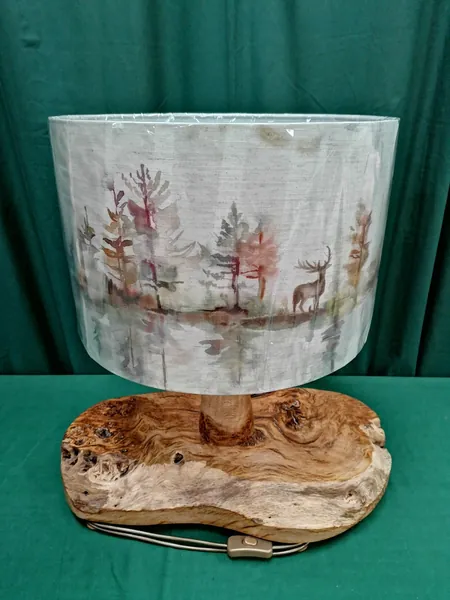 Handmade antler table lamp with country-style shade — David Thorne, photograph 27