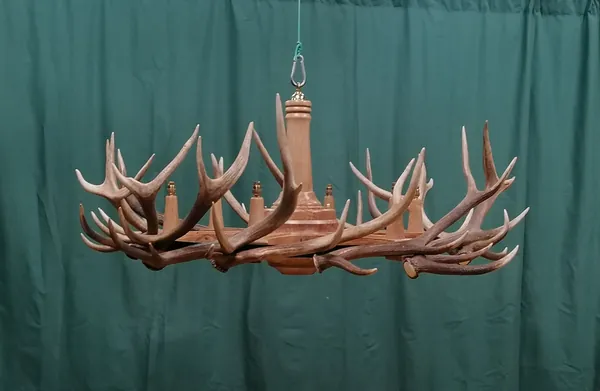 Handcrafted stag-antler chandelier and country lighting — David Thorne, photograph 32