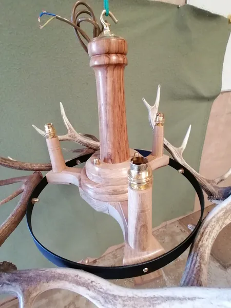 Handcrafted stag-antler chandelier and country lighting — David Thorne, photograph 41