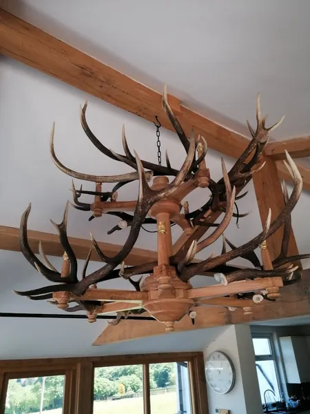 Handcrafted stag-antler chandelier and country lighting — David Thorne, photograph 44