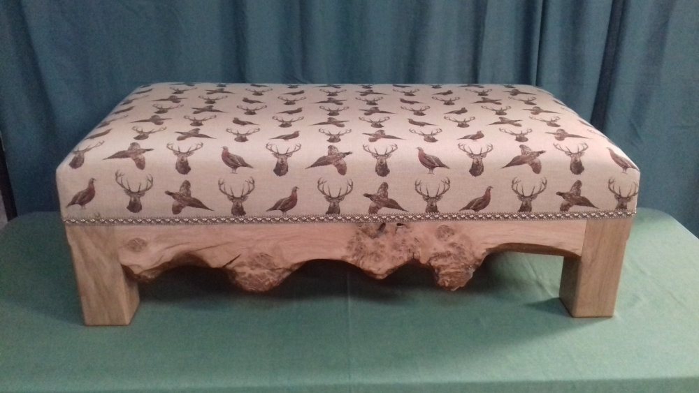 Traditional handmade upholstered footstool by David Thorne