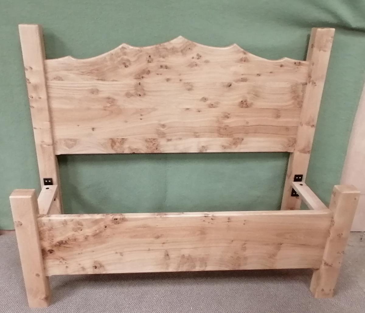 Handcrafted wooden headboard — detail 1